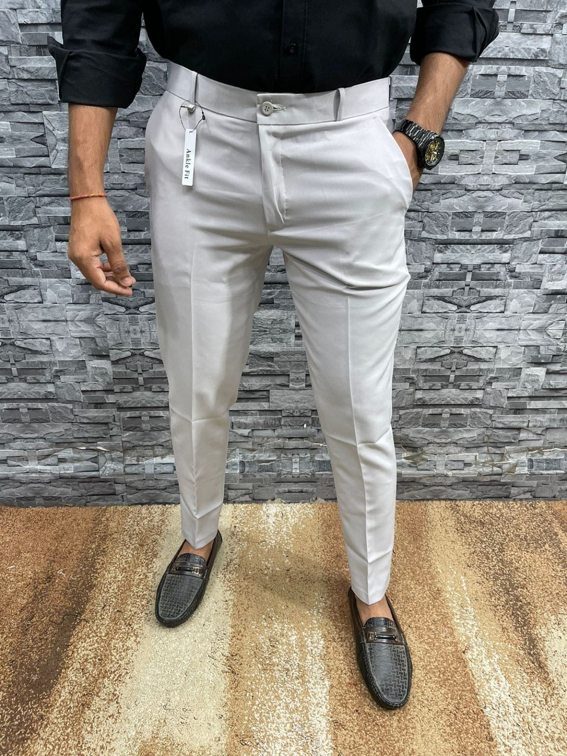 Buy PLOTTER Stretchable Slimfit Formal Trouser Men Beige - One Way Little  Stretchable Cotluk Lycra Formal Trouser for Gents - Ankle fit Formal Pant  for Men - 28 at Amazon.in